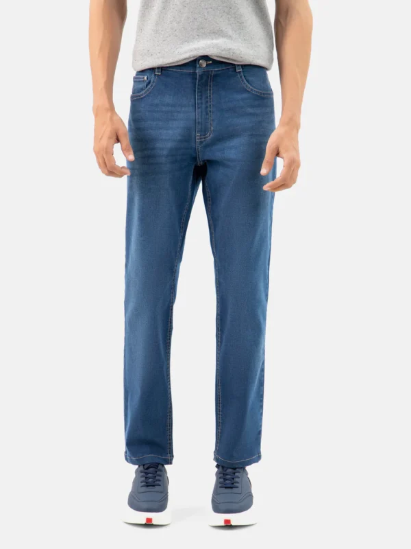 Mid Blue Washed Casual Fit Jeans